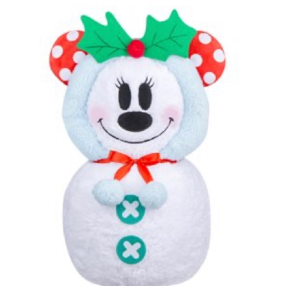 Set of 2 Minnie & Mickey Disney Christmas Greeter Snowman Sherpa Holiday - Picture 1 of 3